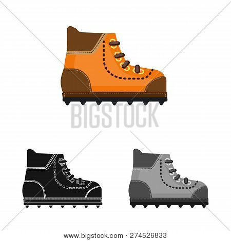 Vector Design Of Mountaineering And Peak Symbol. Set Of Mountaineering And Camp Stock Symbol For Web