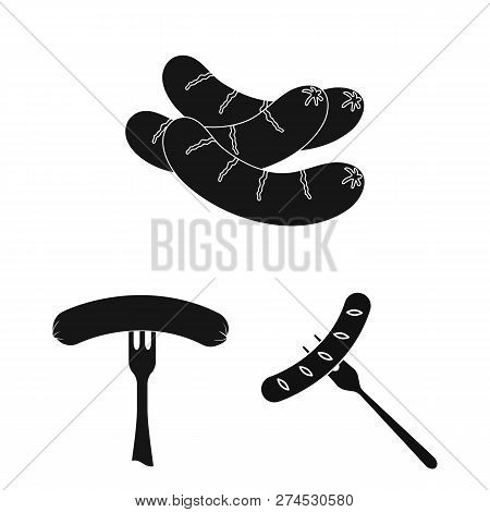 Isolated Object Of Sausage And Party Icon. Collection Of Sausage And German  Vector Icon For Stock.