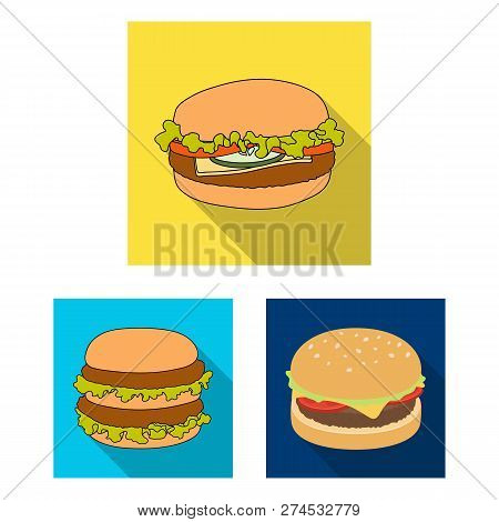 Isolated Object Of Sandwich And Wrap Icon. Collection Of Sandwich And Lunch Stock Vector Illustratio