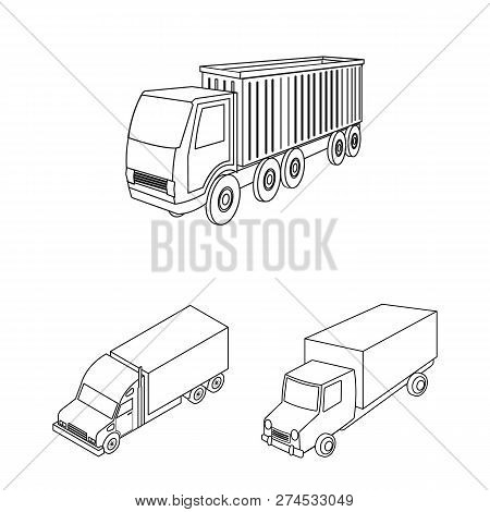 Vector Design Of Truck And Shipping Logo. Collection Of Truck And Container Vector Icon For Stock.