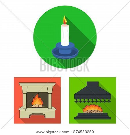Vector Illustration Of Fire And Flame Logo. Set Of Fire And Fireball Vector Icon For Stock.