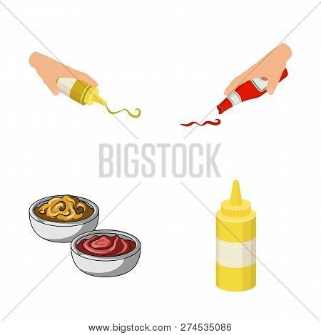 Vector Design Of Sauce And Condiment Symbol. Set Of Sauce And Bowl Stock Vector Illustration.