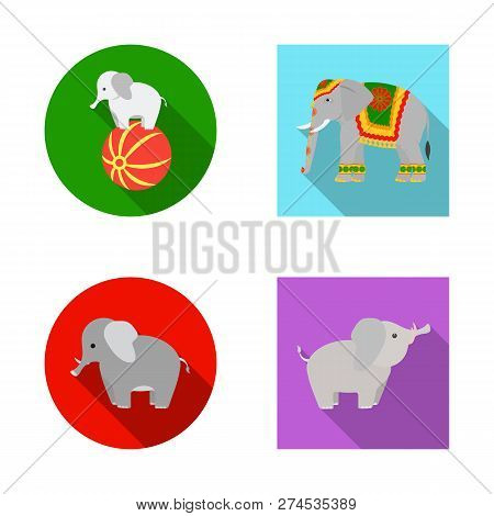 Vector Design Of Elephant And Asian Icon. Collection Of Elephant And Elephant Stock Symbol For Web.