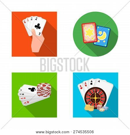 Isolated Object Of Game And Magic Logo. Set Of Game And Poker Stock Vector Illustration.