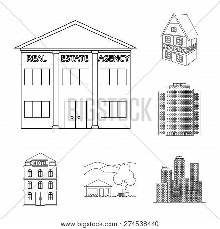 Vector Design Of Building And City Icon. Set Of Building And Business Stock Vector Illustration.