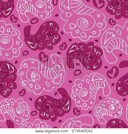 Paisley Hearts-love In Parise Seamless Repeat Pattern Background