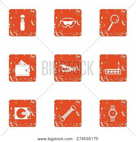 Willingness Icons Set. Grunge Set Of 9 Willingness Icons For Web Isolated On White Background