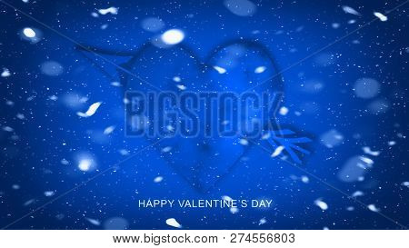 Colorful Arrow With Hearts For Happy Valentines Day . Love Card . Wedding Party Flyer Or  Printing, 