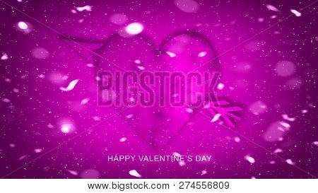 Colorful Arrow With Hearts For Happy Valentines Day . Love Card . Wedding Party Flyer Or  Printing, 