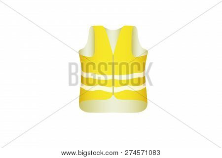 The Yellow Vest With Glistening Stripes. Vector Illustration.
