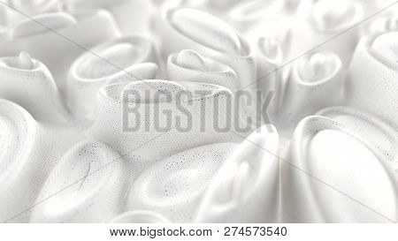 Abstract White Background With Bionic Soft Shape. 3d Render Illustration