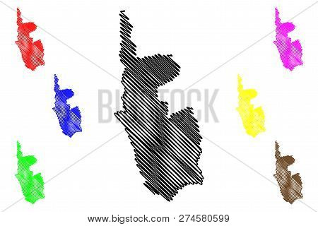 Magway Region (administrative Divisions Of Myanmar, Republic Of The Union Of Myanmar, Burma) Map Vec