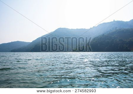 Phewa Lake And Hills In Pokhara, A Popular Tourist Destination. Taken In Nepal, Dec 2018