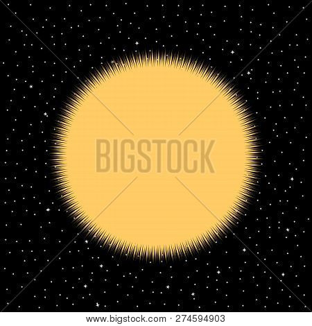 Yellow Star On Cosmic Background. Vector Illustration.