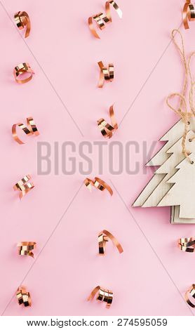 Christmas And New Year's Day Festive Decoration. Flat Lay.