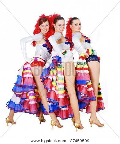 Tre kvinder danse cancan