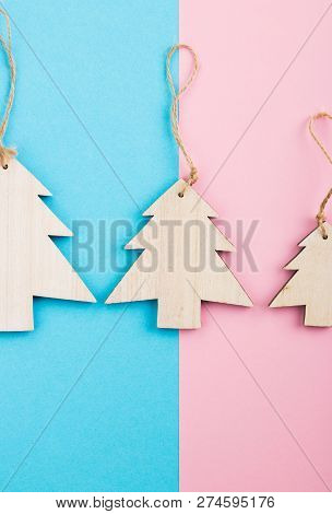 Christmas And New Year's Day Festive Decoration. Flat Lay.