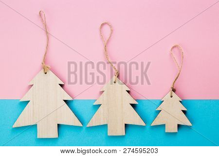 Christmas And New Year's Day Festive Decoration. Flat Lay.