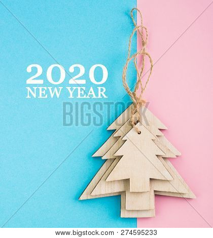 Christmas And New Year's Day Festive Decoration. Flat Lay.
