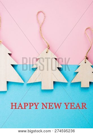 Christmas And New Year's Day Festive Decoration. Flat Lay.