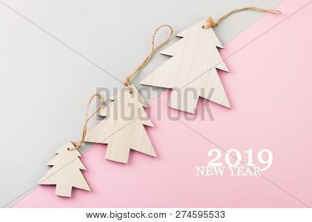 Christmas And New Year's Day Festive Decoration. Flat Lay.