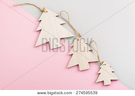 Christmas And New Year's Day Festive Decoration. Flat Lay.