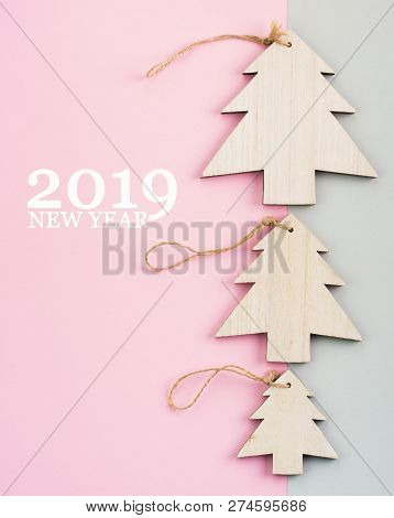 Christmas And New Year's Day Festive Decoration. Flat Lay.