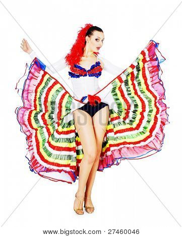 Glad kvinde danse cancan