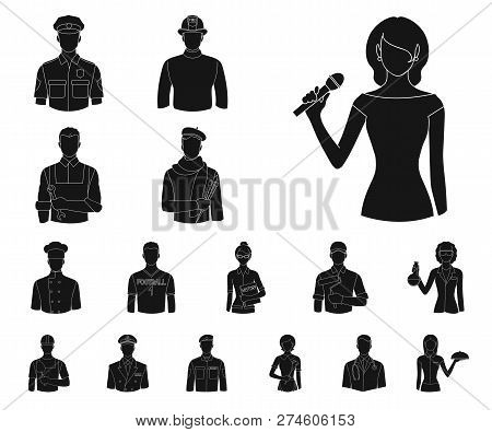 People Of Different Professions Black Icons In Set Collection For Design. Worker And Specialist Vect