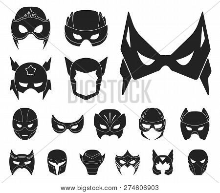 Carnival Mask Black Icons In Set Collection For Design.mask On The Eyes And Face Vector Symbol Stock