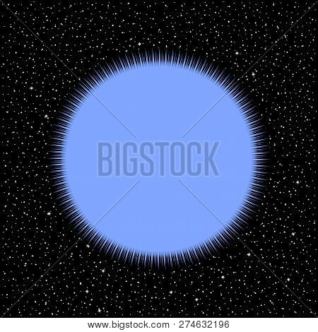 Blue Star On Cosmic Background. Vector Illustration.
