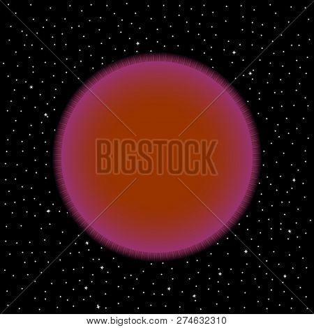 Brown Star On Cosmic Background. Vector Illustration.