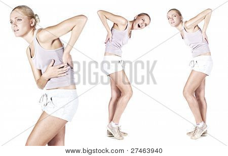 Žena masážní bolesti zpět