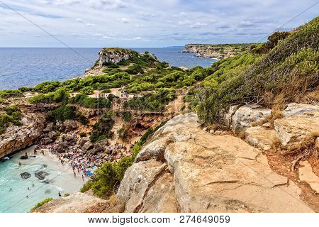 Rock Cala Sa Almunia Bay Path Slope Mediterranean Sea
