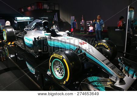 Kuala Lumpur, Malaysia - December 1,2018 : The Mercedes Amg Petronas F1 Car, Driven By Lewis Hamilto