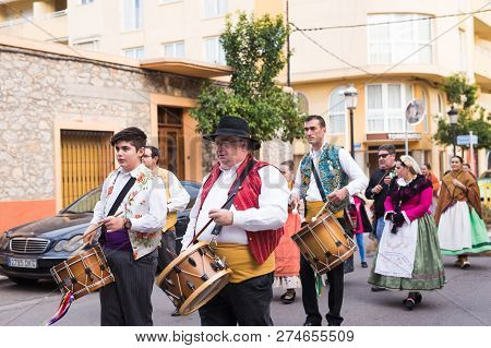 Oropesa Del Mar, Spain - January 13, 2018: Holiday Procession On Festival Of Saint Anthony In The St
