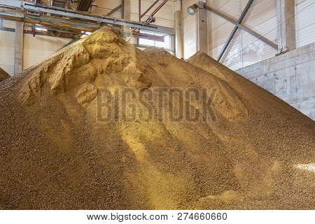 Granules Of Rape Cakes In The Agricultural Factory For The Production Of Rapeseed Oil.