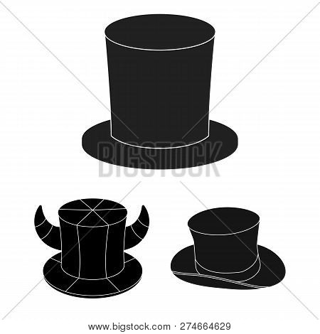 Vector Illustration Of Hat And Derby Logo. Collection Of Hat And Bonnet Stock Symbol For Web.
