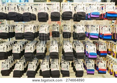 ROME, ITALY - CIRCA NOVEMBER, 2017: interior shot of OVS shop in Rome. 