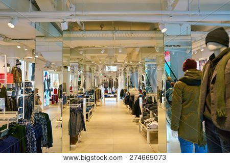 ROME, ITALY - CIRCA NOVEMBER, 2017: interior shot of OVS shop in Rome. 