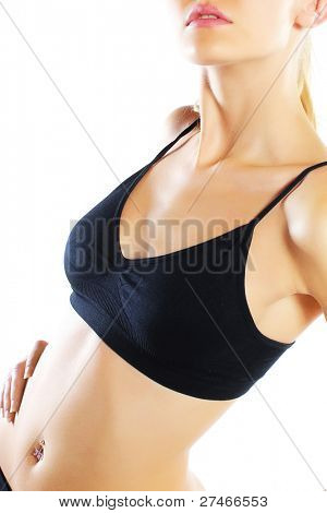 Young woman Working Out isolated on a white background
