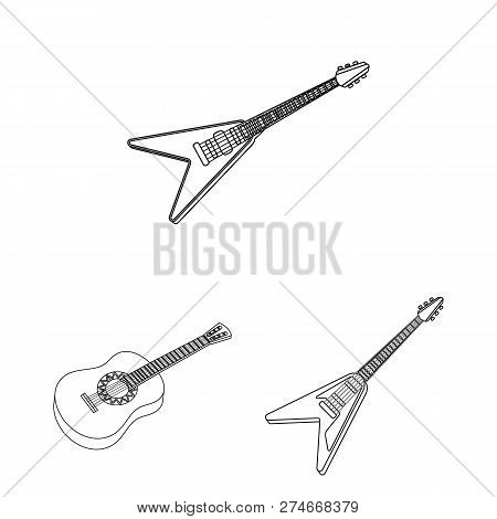 Isolated Object Of Rock And Music Logo. Collection Of Rock And Instrument Vector Icon For Stock.