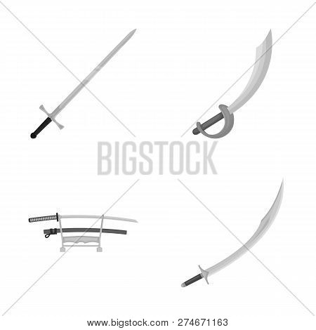Vector Design Of Sword And Blade Symbol. Set Of Sword And Game  Stock Vector Illustration.