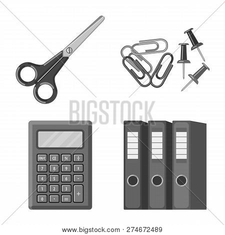 Vector Design Of Office And Supply Sign. Set Of Office And School Stock Vector Illustration.