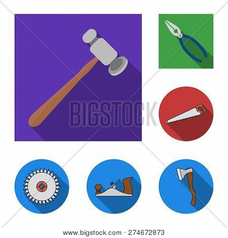 Vector Design Of Tool And Construction Symbol. Set Of Tool And Carpentry Stock Symbol For Web.