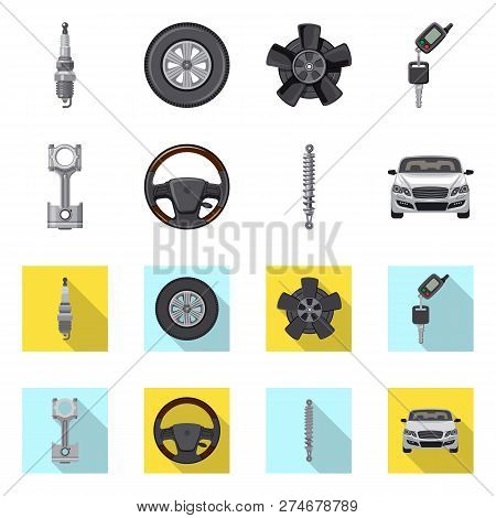 Vector Design Of Auto And Part Symbol. Set Of Auto And Car Stock Vector Illustration.