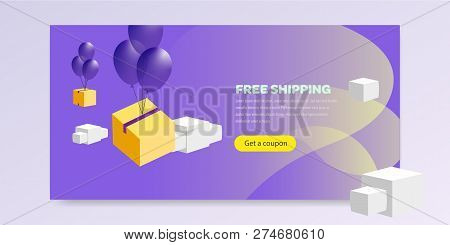 Landing Page With Promotion Vector Illustration Flat