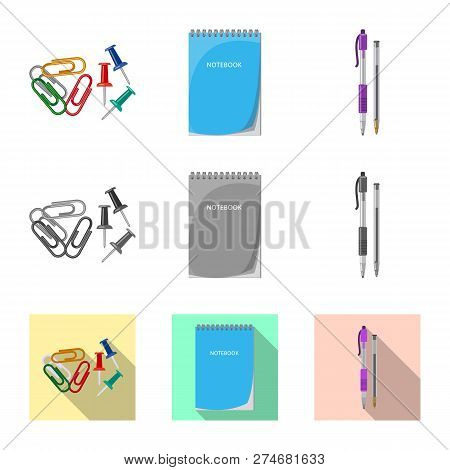 Isolated Object Of Office And Supply Symbol. Set Of Office And School Vector Icon For Stock.