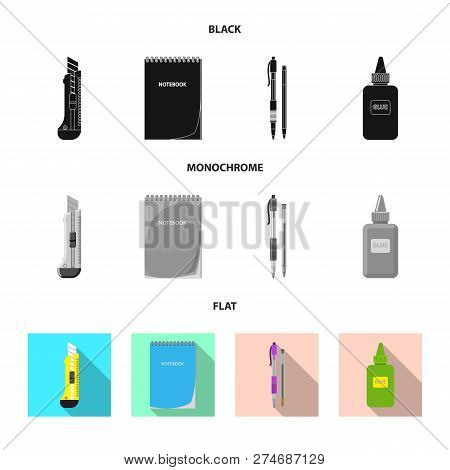 Isolated Object Of Office And Supply Symbol. Set Of Office And School Vector Icon For Stock.