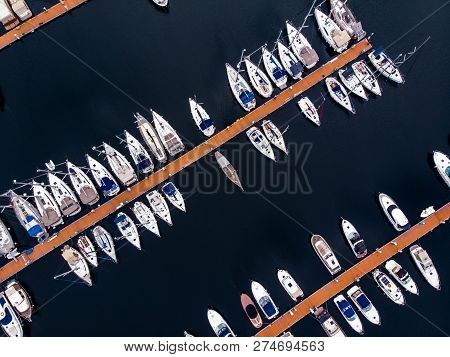 Aerial Drone View Of Pendik Marina Istanbul Seaside